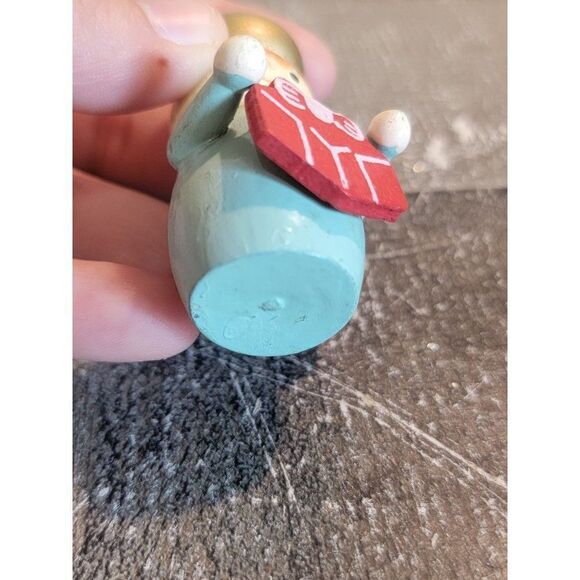 Kid present gift vintage wooden ornament Xmas decor - Picture 3 of 5